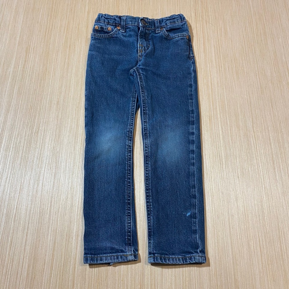 Polo Ralph Lauren Boys Blue Denim Jeans Adjustable Waist Size 5 Straight Leg